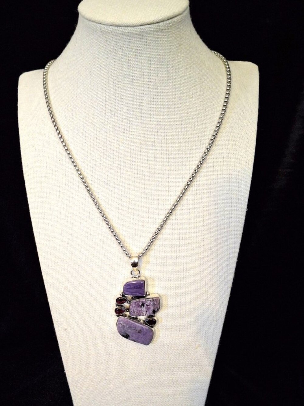 Charoite Amethyst Gemstone Ethnic Handmade 458 NWOT - Picture 5 of 5